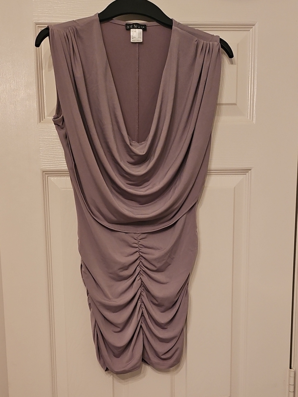 VENUS Gray Ruched Cowl Neck Blouse
